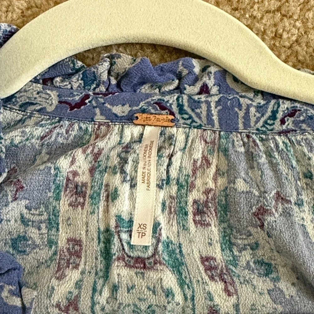 Free People Magic Mystery Tunic Dress Bell Sleeve Blue Boho XS NWOT - Picture 5 of 6